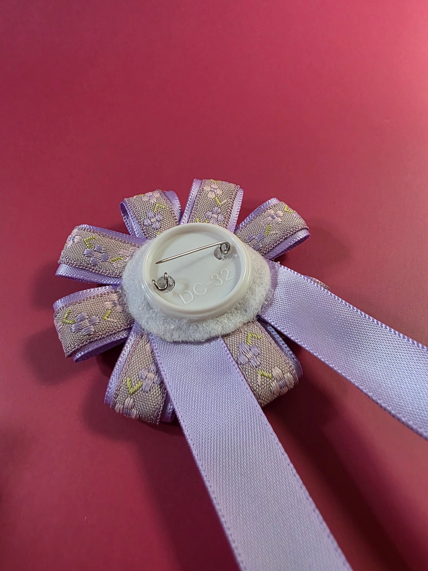 Floral Purple Prize Ribbon Rosette